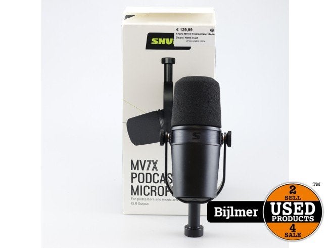 Shure MV7X Podcast Microfoon Zwart | Nette staat, Muziek en Instrumenten, Flex Ltd., Zo goed als nieuw, https://flex.com/contact-us