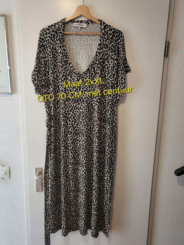Andcowoman Luipaardprint Jurk Maat 2XL, Kleding | Dames, Bruin, Maat 46/48 (XL) of groter, Ophalen of Verzenden, Zo goed als nieuw