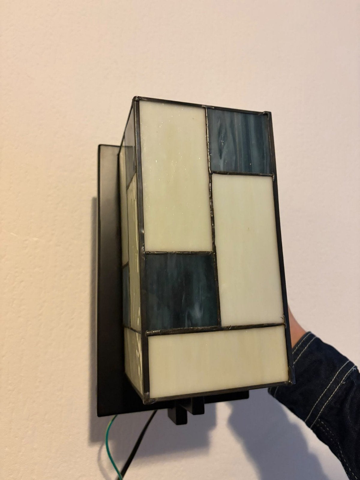 Tiffany Mondriaan Stijl Wandlamp - Glas in Lood, Ophalen of Verzenden