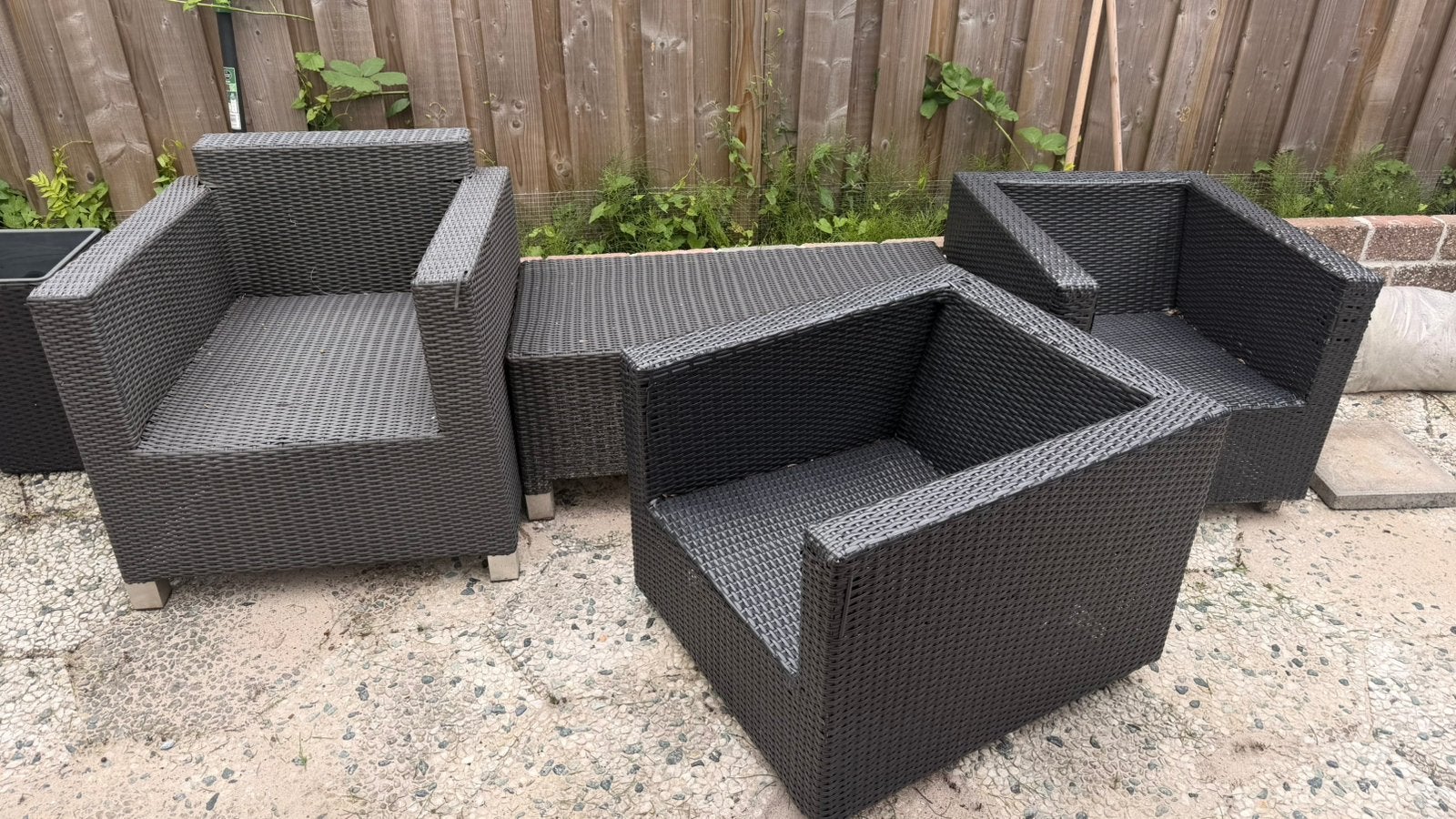 Rattan set. 5 pcs, Ophalen, Gebruikt, Rotan, Tuinset