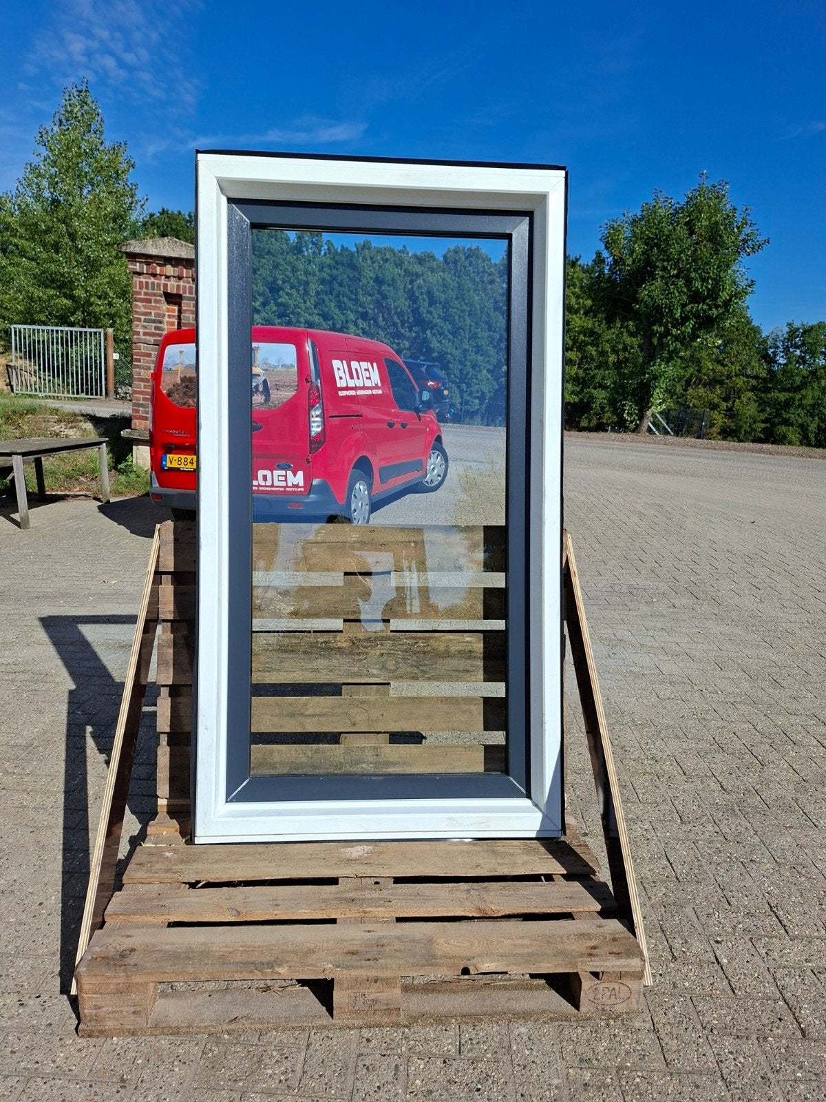 Raamen kunstof, draai kiep., Kunststof, Gebruikt, Raamkozijn, Inclusief glas