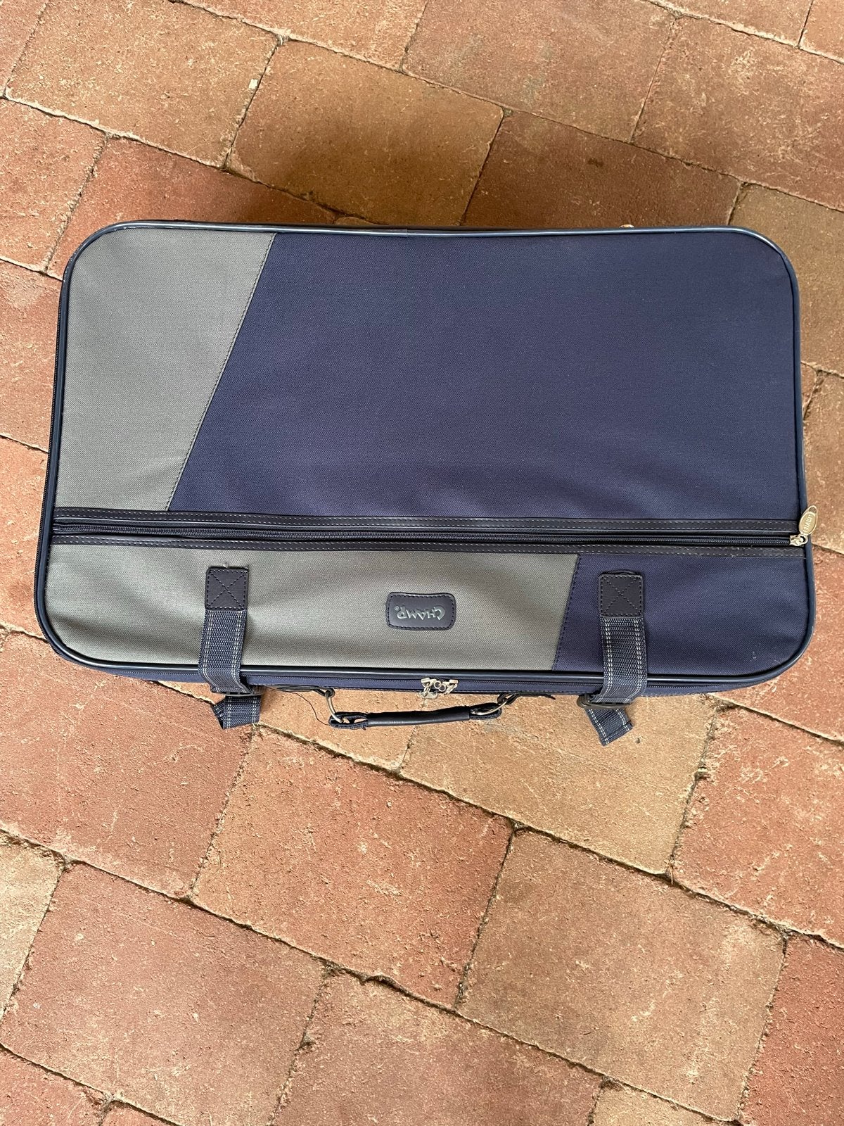 2-delige Vintage Kofferset - Blauw/Grijs, Ophalen, 30 cm of meer, Gebruikt, Blauw