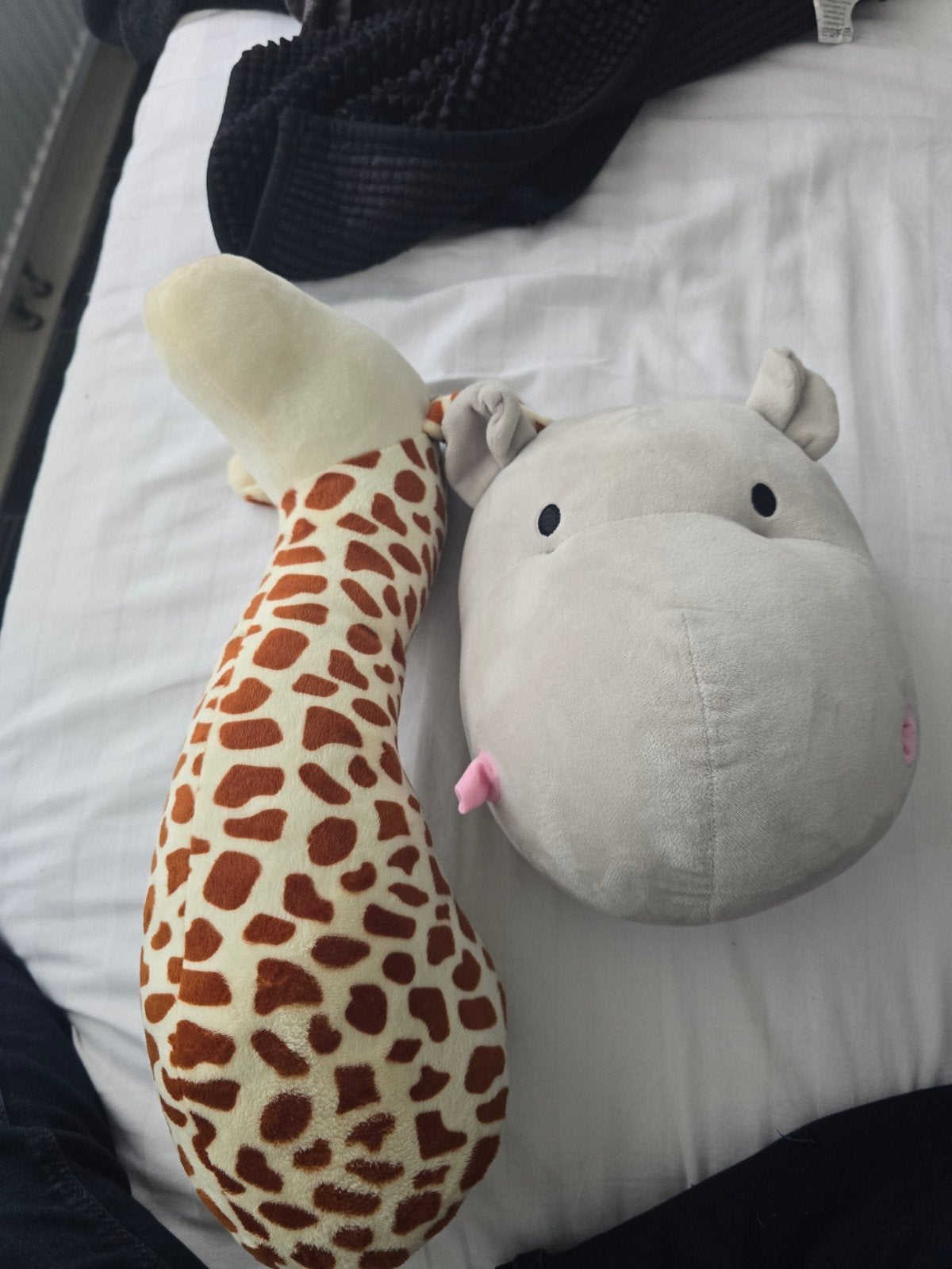 Leuke knuffels: Giraf en Nijlpaard, Gebruikt, Giraf, Ophalen of Verzenden, Middelgroot (20 tot 80 cm)