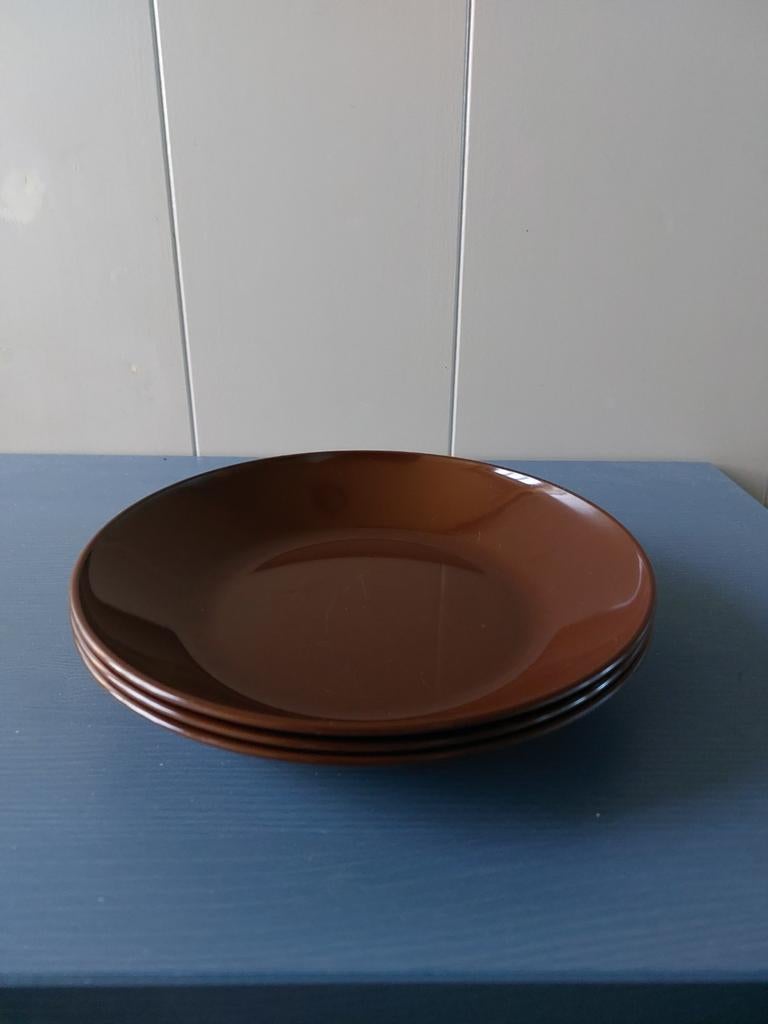 Vintage Mepal Bruine Borden d202 jaren 70, Ophalen of Verzenden