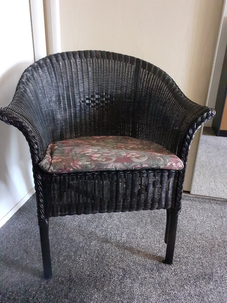 stoel, Huis en Inrichting, Ophalen, Gebruikt, Zwart, Riet of Rotan