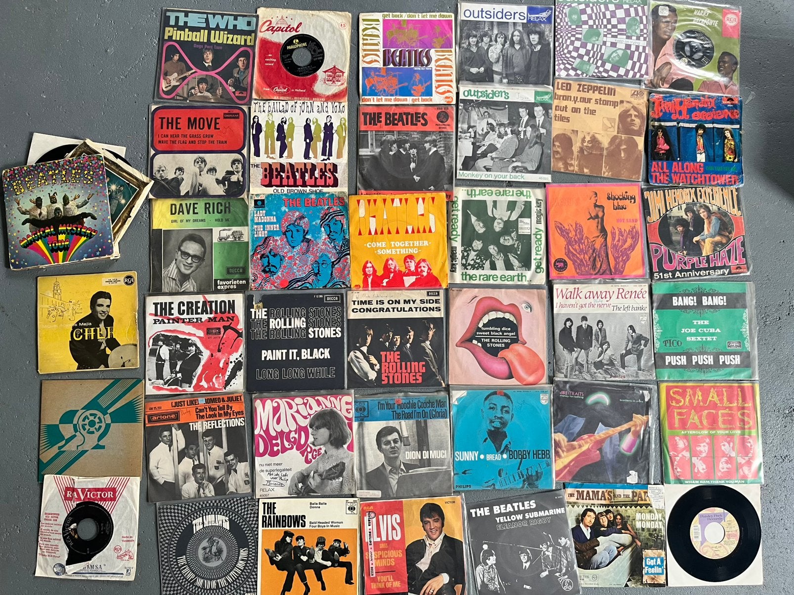 verzameling zeldzame vinyl elpees singles 7 inch platen, Cd's en Dvd's, Vinyl Singles, Ophalen, Gebruikt, Pop