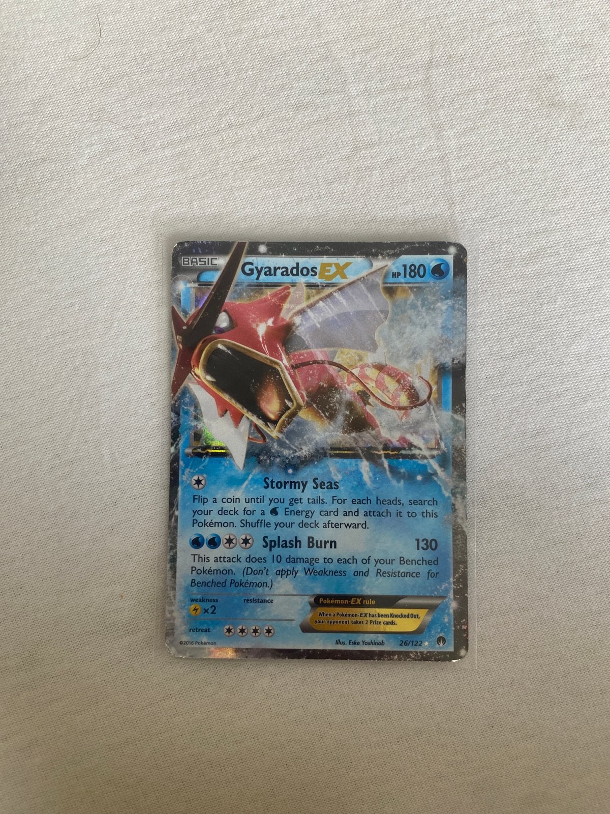 Gyarados EX Pokémon kaart - Stormy Seas - 26/122, Ophalen of Verzenden, Gebruikt, Losse kaart