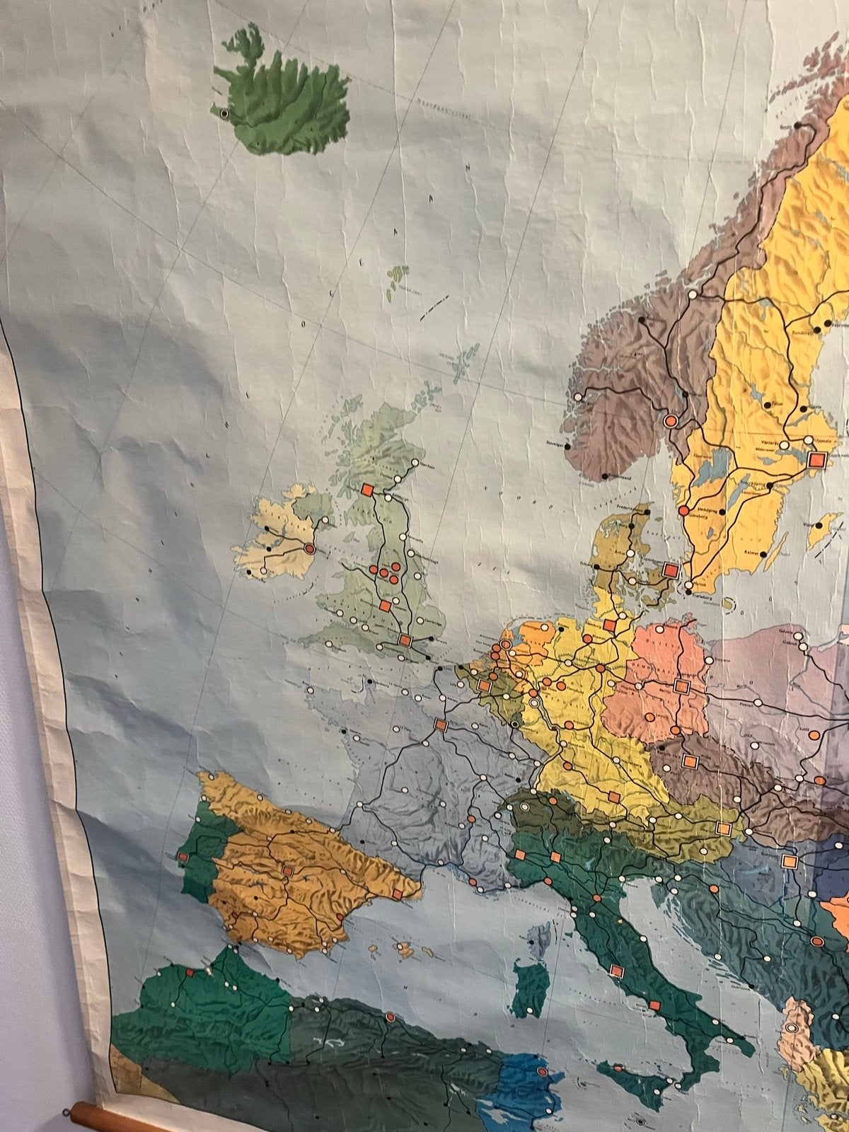 Vintage schoolkaart Europa staatkundig - Aardrijkskunde, Ophalen, Aardrijkskunde