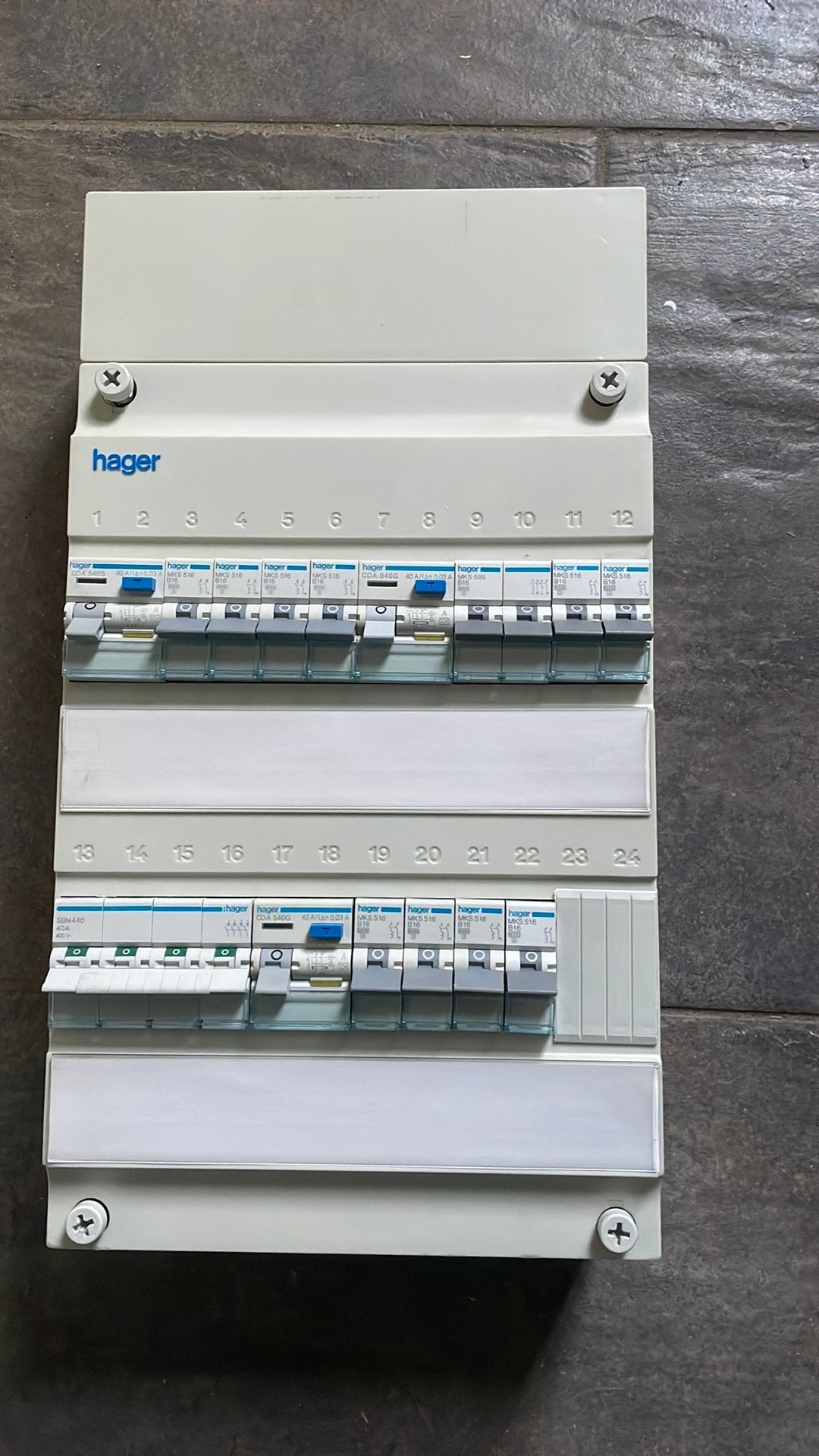 HAGER 3 fase groepenkast met fornuisgroep, Ophalen of Verzenden, Zo goed als nieuw, Overige typen