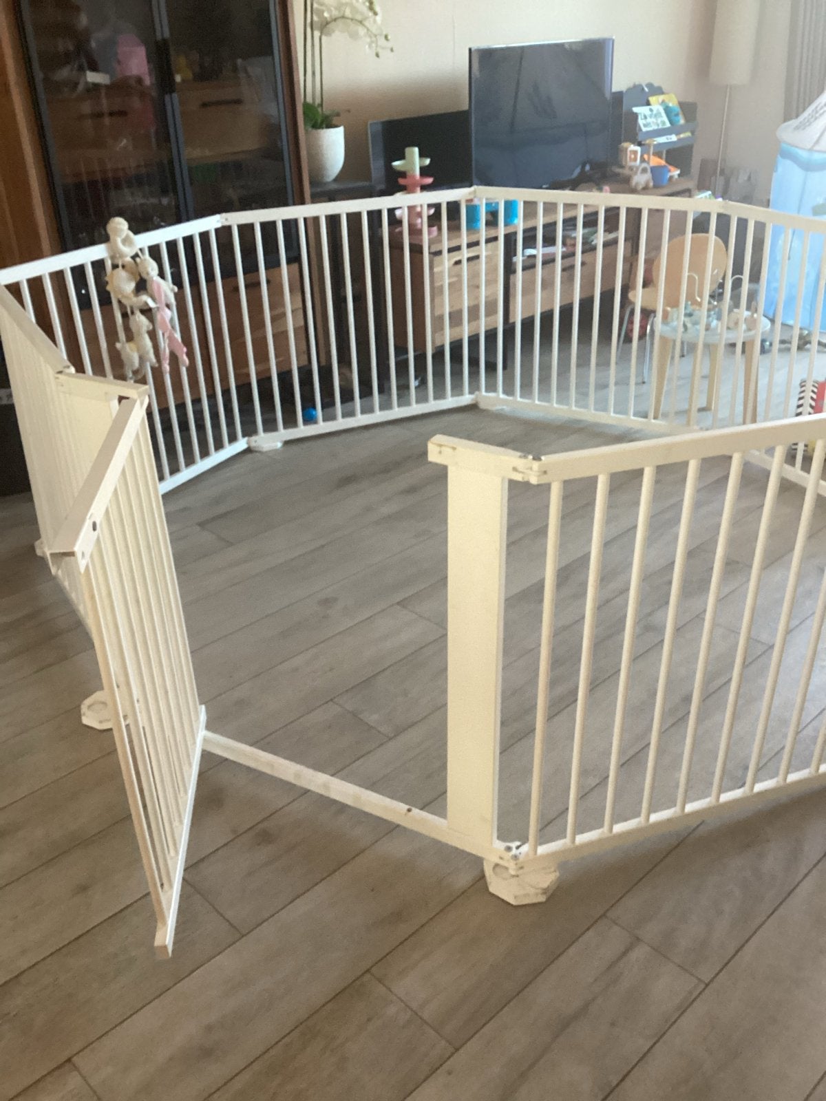 Grote houten grondbox/playpen 7 panelen en een deur, Kinderen en Baby's, Boxen, Ophalen of Verzenden, Gebruikt, Overige vormen
