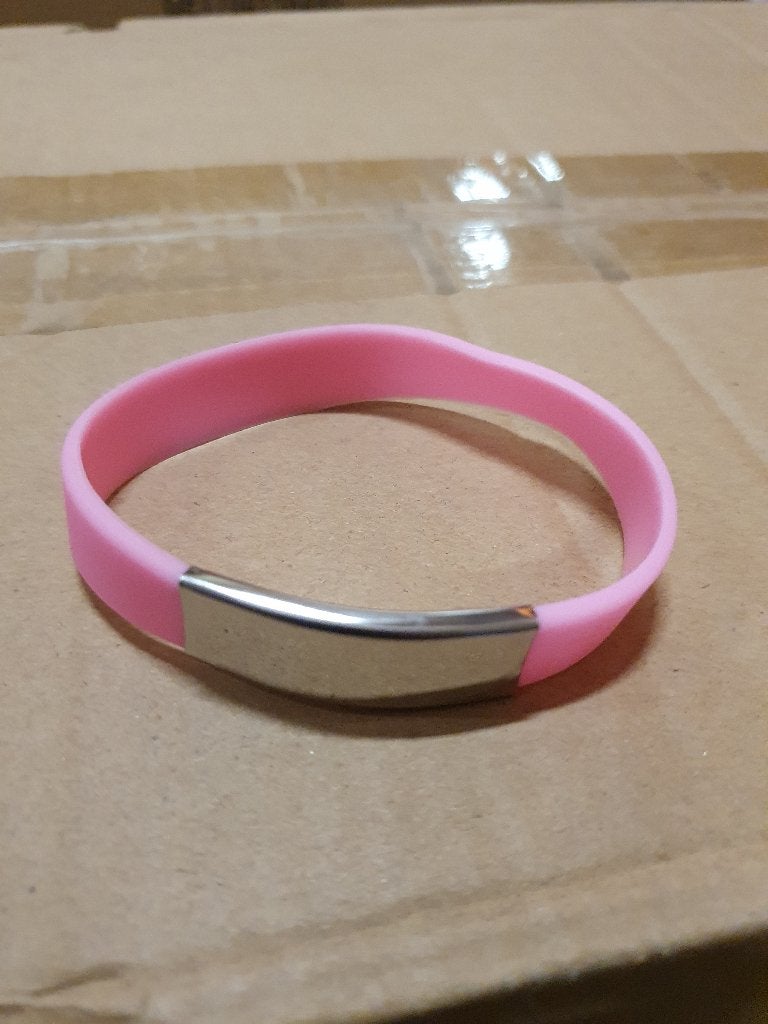 Siliconen polsbandjes, Ophalen, Nieuw, Roze, Kunststof of Plastic