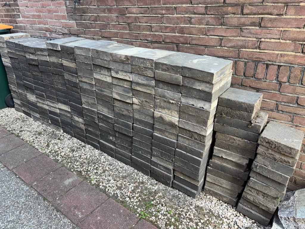 250 betonstenen 30x20x6 cm antraciet 15 m2 excluton linea, Ophalen, Overige materialen, Gebruikt, Overige typen