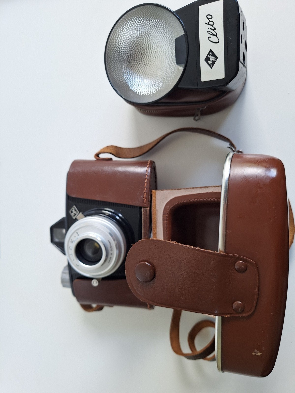 Vintage Agfa Click-I analoge camera met originele Clibo flit, Ophalen, Compact, Overige Merken