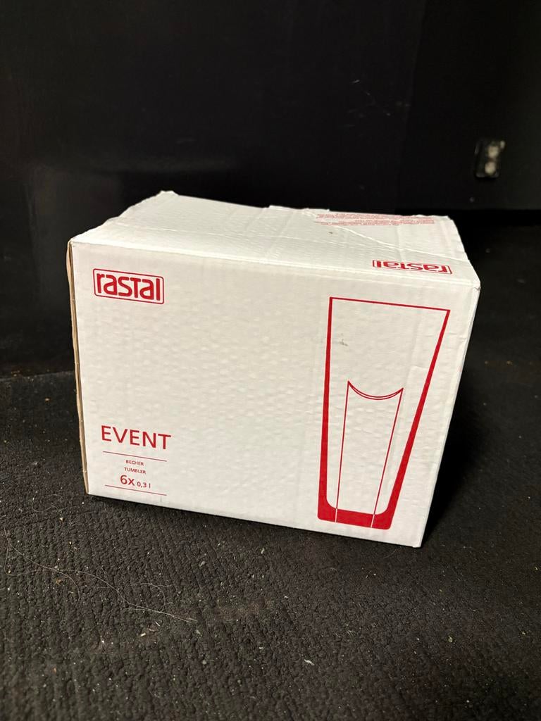 Rastal Event glazen 0.3L, 6 stuks in doos, Ophalen of Verzenden, Nieuw