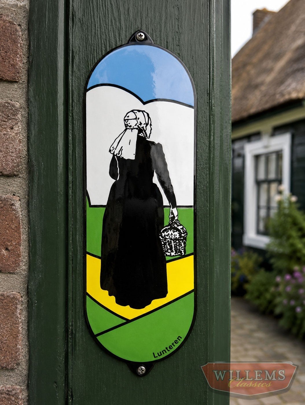 Nostalgisch emaille bordje Lunteren oud lunterse dag, Ophalen