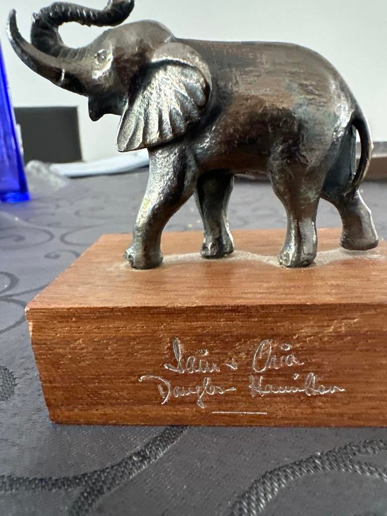 Vintage Verzilverde Olifant WNF’89 perfecte staat gesigneerd, Ophalen of Verzenden