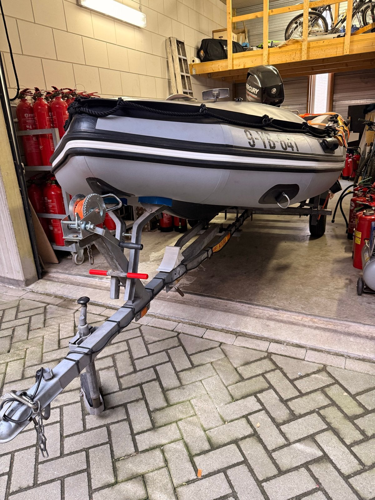 Zodiac Mark II Heritage met Mercury 40pk buitenboordmotor, Watersport en Boten, Rubberboten, Ophalen, Zo goed als nieuw, Buitenboordmotor