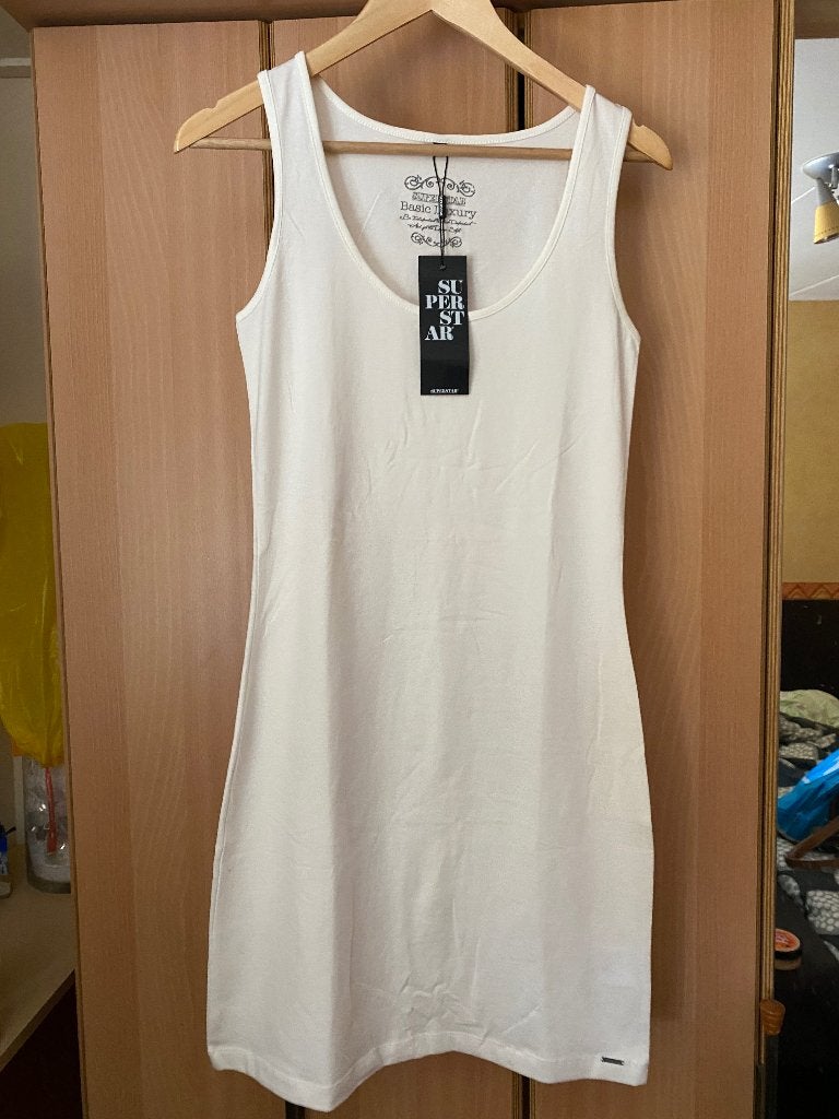 nieuw offwhite (onder)jurk superstar, Kleding | Dames, Jurken, Wit, Maat 42/44 (L), Nieuw, Ophalen of Verzenden