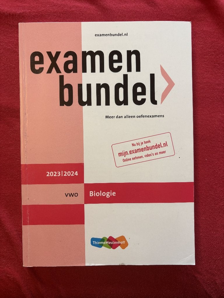 Examenbundel & samengevat VWO biologie (2023/2024), Ophalen of Verzenden, Gelezen, VWO, Biologie