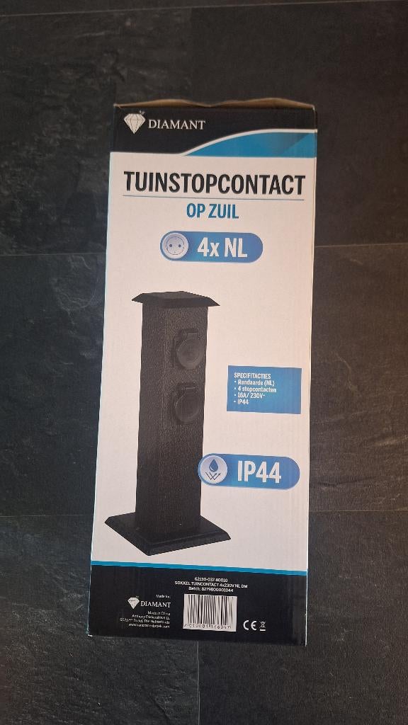 Diamant tuinstopcontact op zuil  nieuw, Tuin en Terras, Kunststof, Overige typen, Nieuw, Ophalen of Verzenden
