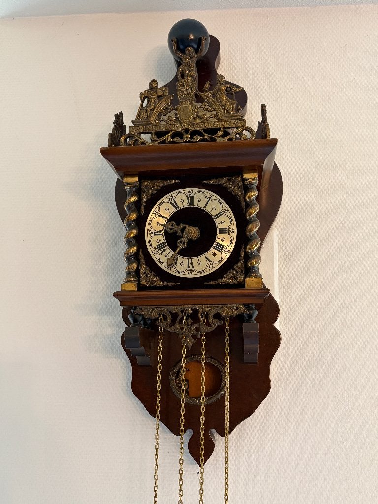 Antieke Zaanse klok met gewichten, Antiek en Kunst, Ophalen