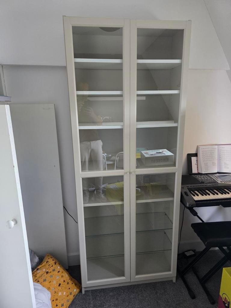 Ikea Billy Boekenkast/vitrinekast 80x28x202 incl deurtjes., Huis en Inrichting, Kasten | Boekenkasten, Ophalen, Met deur(en), 50 tot 100 cm