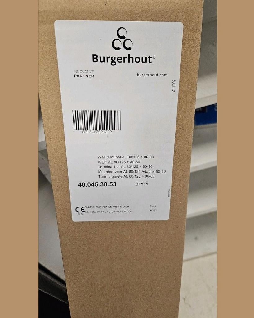 Burgerhout Muurdoorvoer / Geveldoorvoer Ø125mm, Doe-het-zelf en Verbouw, Ophalen of Verzenden, Nieuw
