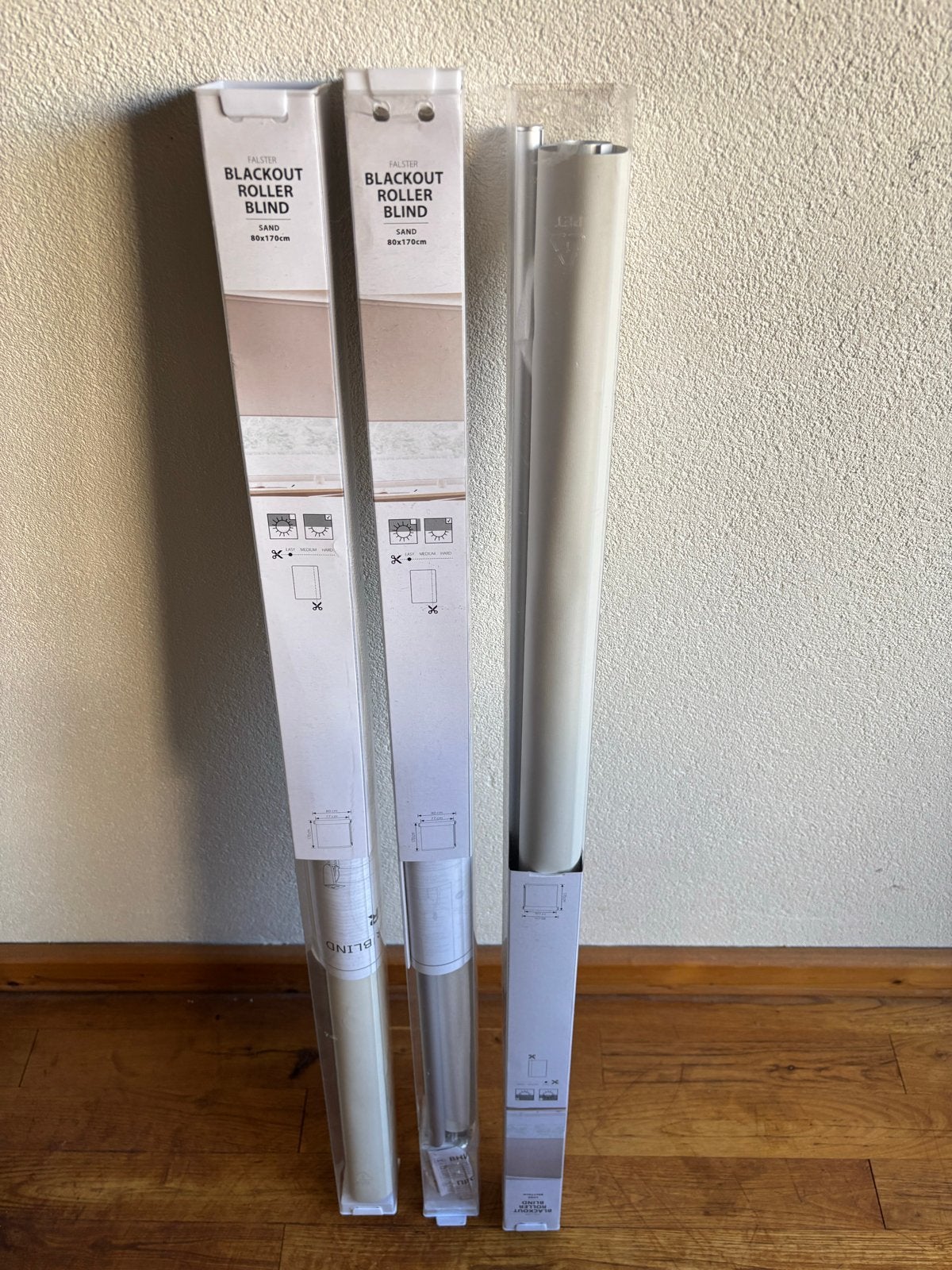 3x Jysk Blackout Rolgordijn Sand 80x170 cm, Ophalen, Overige merken, Verduisterend, Beige