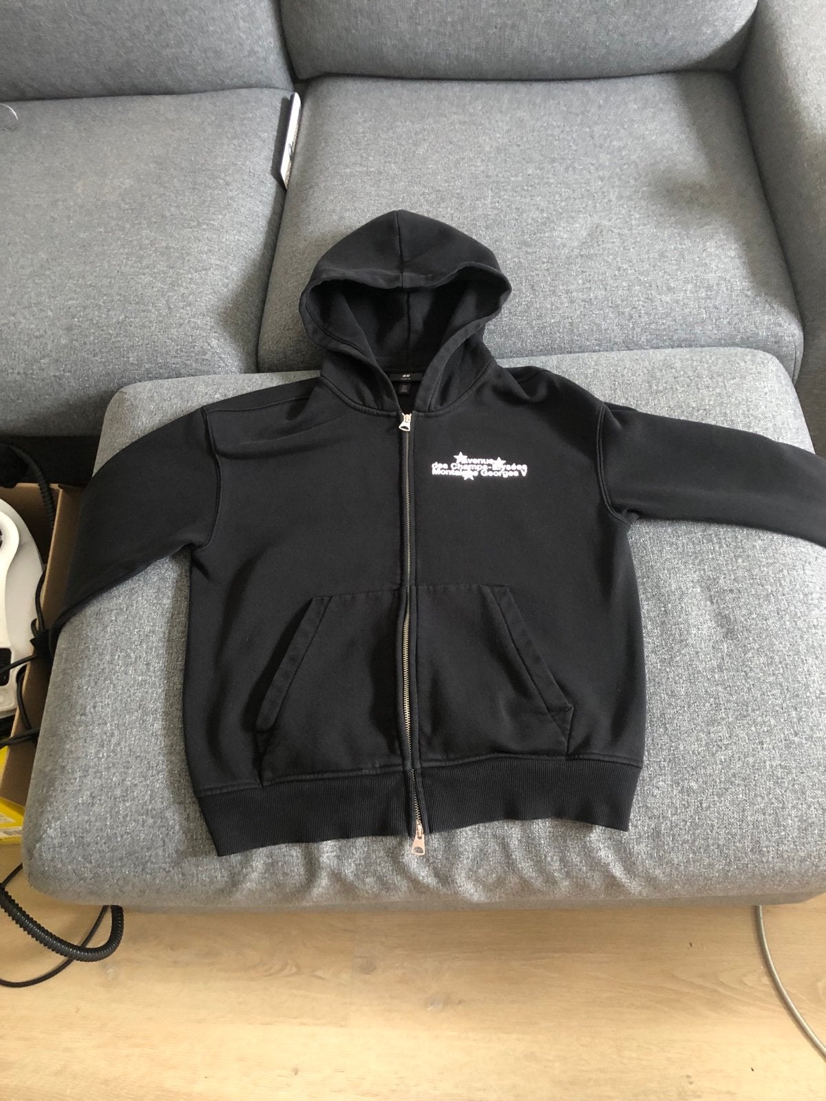 H&M Loose Fit Quarterzip Hoodie Zwart Maat S (valt groter), Ophalen of Verzenden, Gedragen