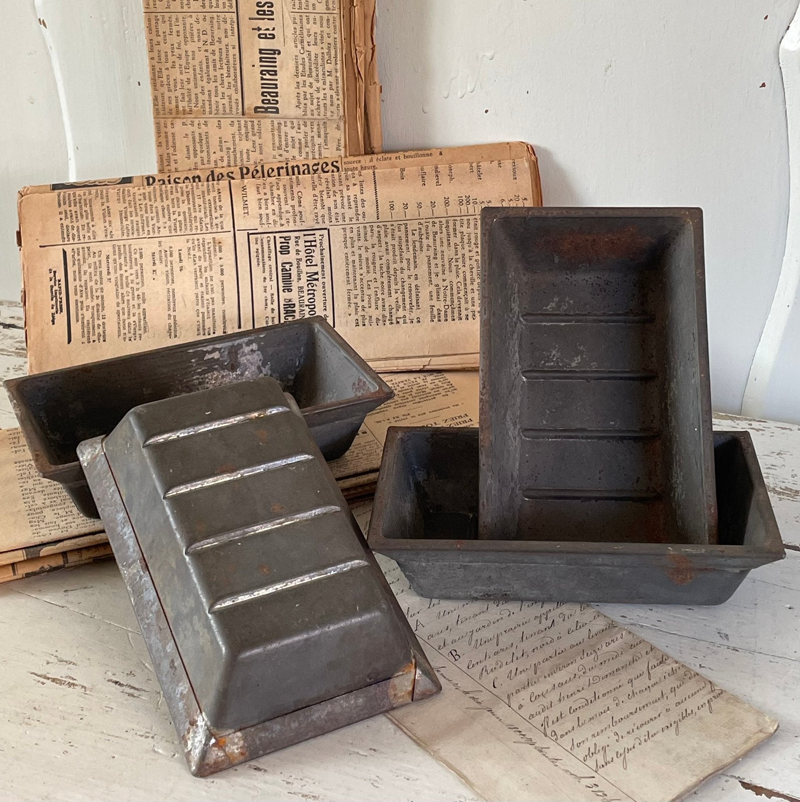 Brocante oude bakvorm / bakvormen, Antiek en Kunst, Ophalen of Verzenden