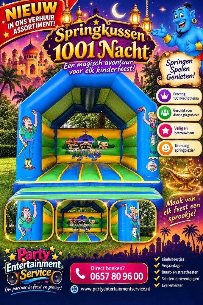 Springkussen 1001 Nacht Te Huur, Ophalen of Verzenden, Zo goed als nieuw, Overige