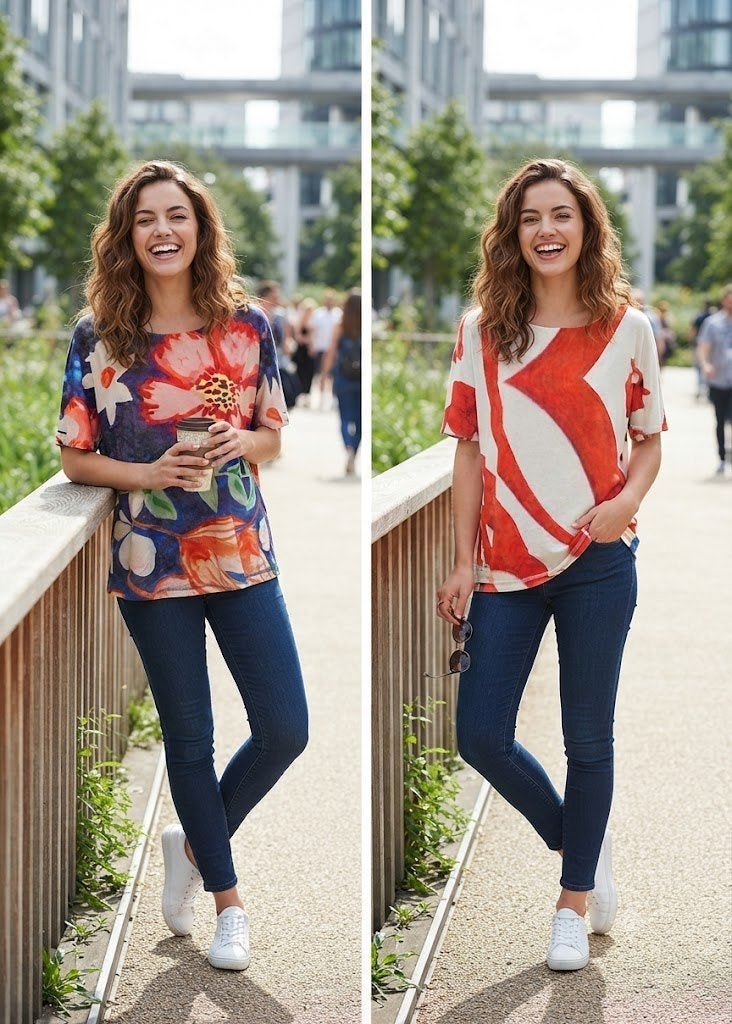 top Lizzy & Coco reversible, Maat 46/48 (XL) of groter, Korte mouw, Meerkleurig, Verzenden