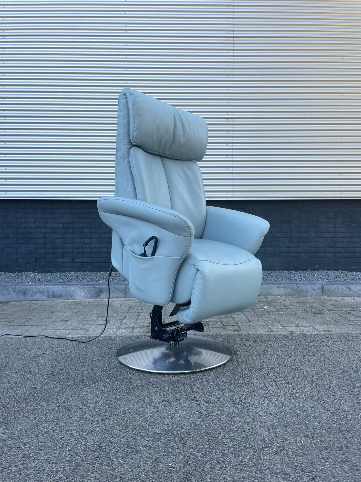 Z.g.a.n. Himolla sta op stoel licht blauwe leren bekleding, Ophalen, Minder dan 75 cm, 50 tot 75 cm, A
