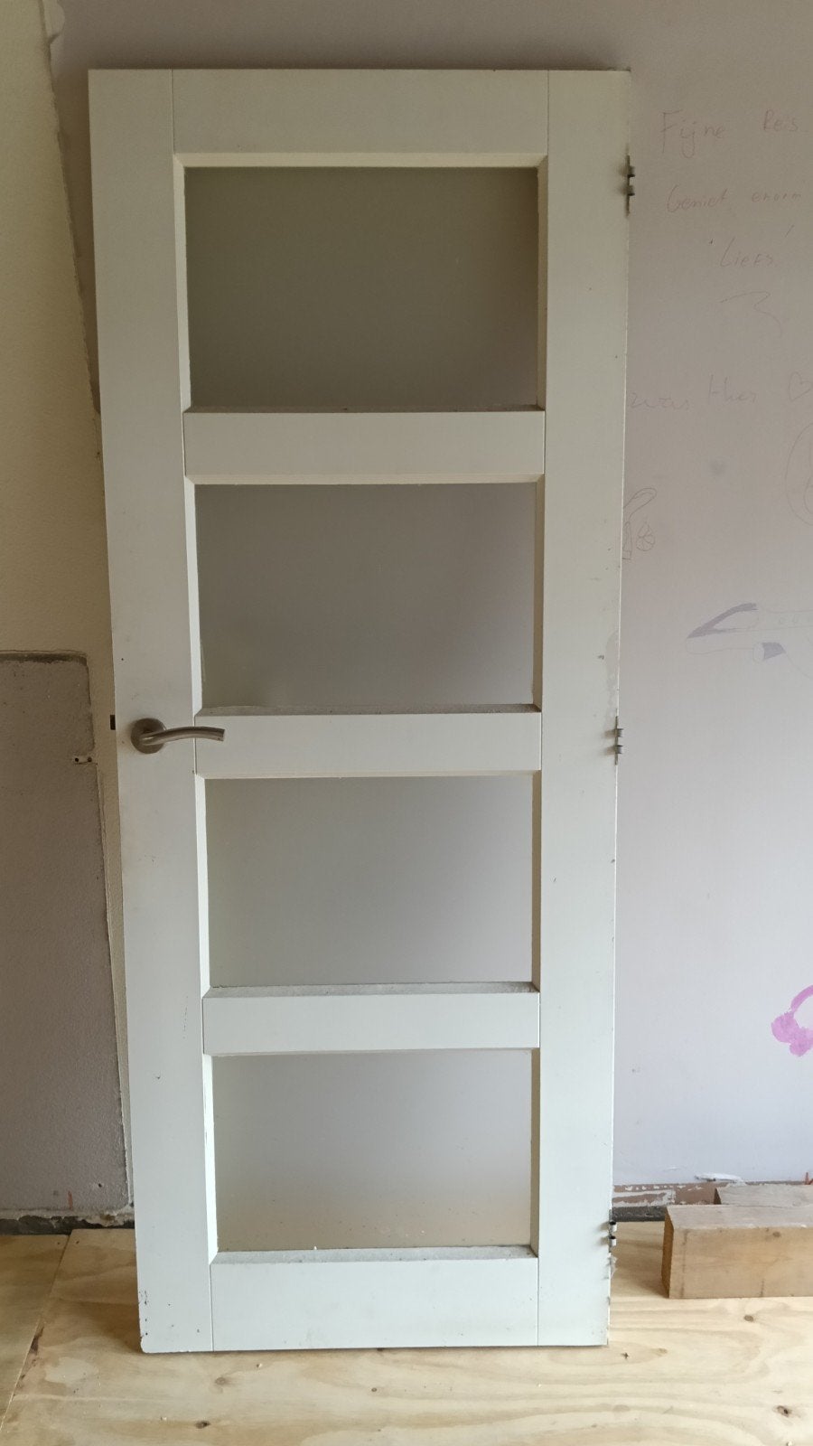 Witte binnen deuren te koop, Doe-het-zelf en Verbouw, Ophalen, Glas, Binnendeur, 200 tot 215 cm