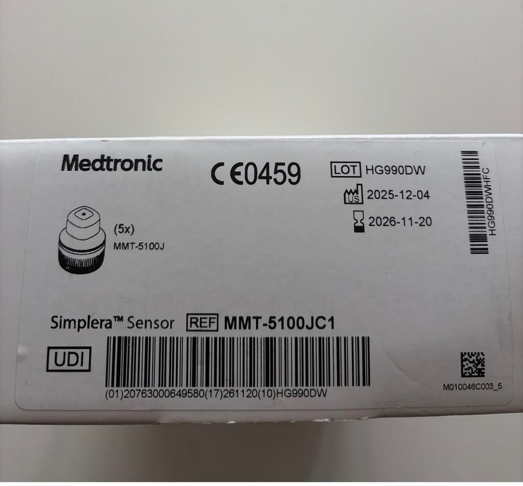 Medtronic Simplera Sensor - Diabetes Meter Sensor (5x), Ophalen of Verzenden, Nieuw, Overige typen