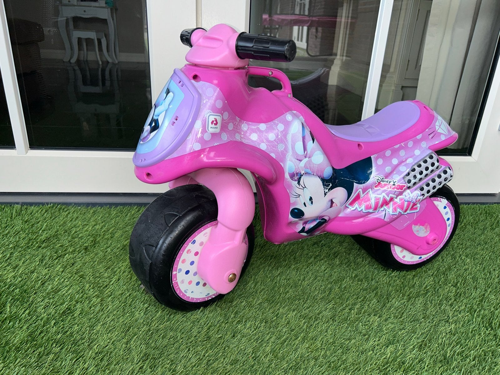 Minnie Mouse loopmotor roze, Ophalen of Verzenden, Gebruikt, Loopvoertuig