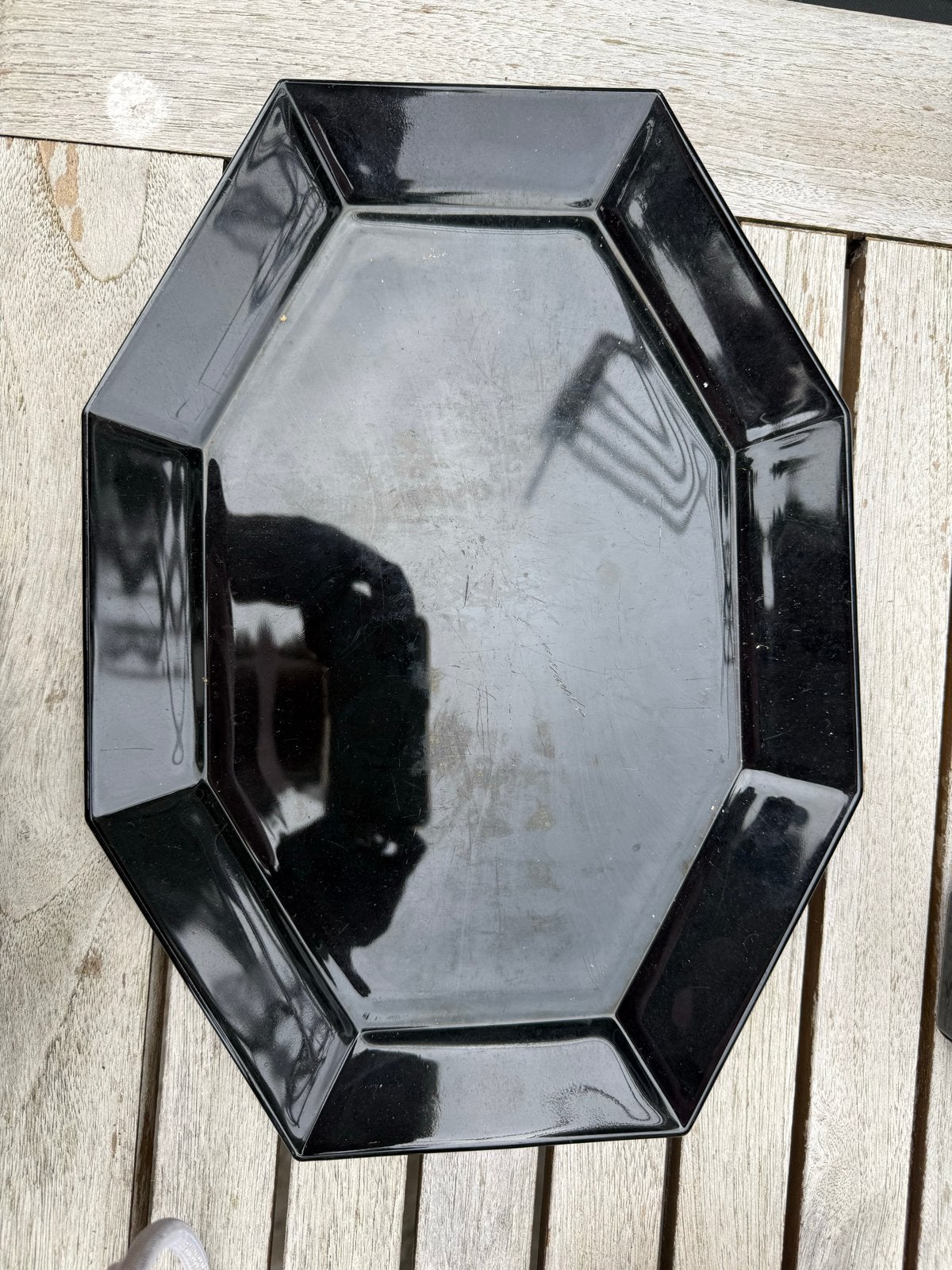 Zwarte Arcoroc Octime serveerschaal, Huis en Inrichting, Ophalen, Overige merken, Vintage, Glas