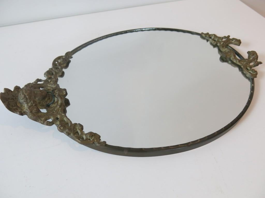 Antieke Barok ovale spiegel, Ophalen of Verzenden, Rechthoekig
