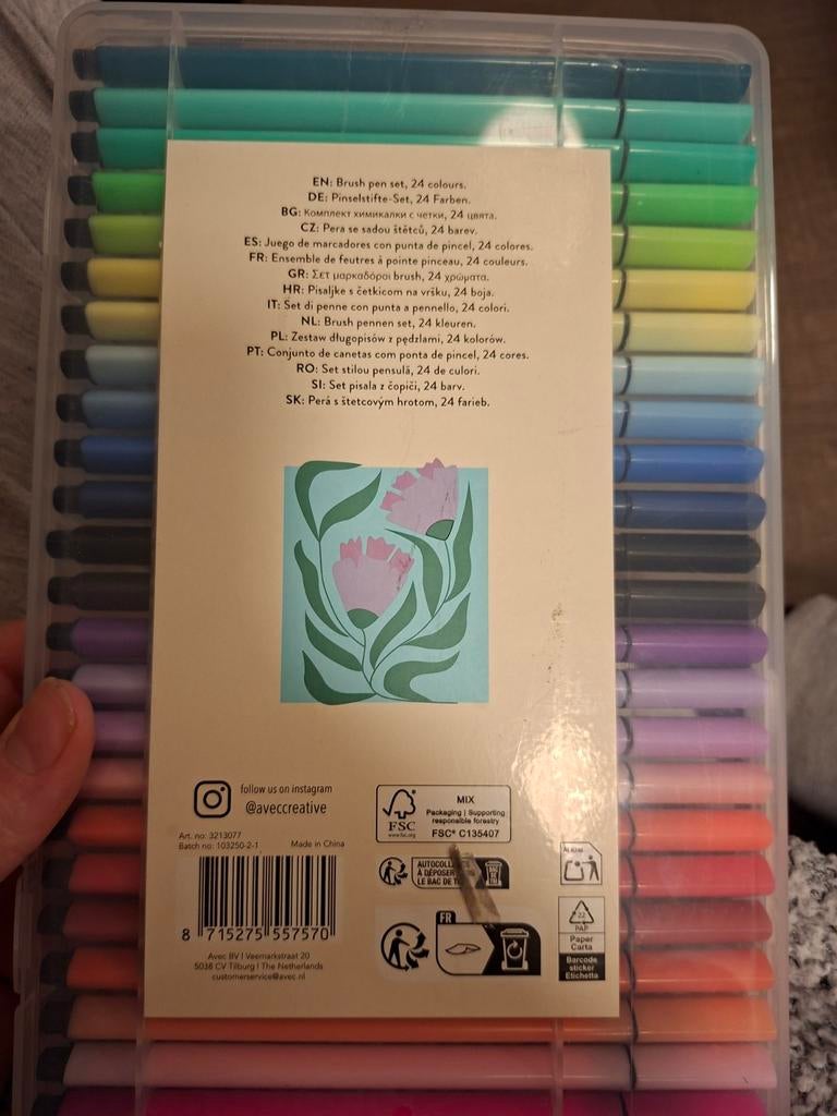 Brushpennen set, 24 kleuren - Nieuw, Ophalen of Verzenden, Nieuw, Potlood of Stift