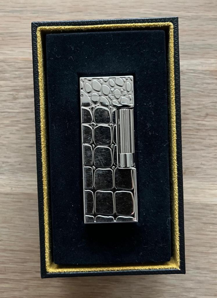 Dunhill Alligator Patroon Palladium Rollagas Aansteker, Ophalen, Zo goed als nieuw, Aansteker