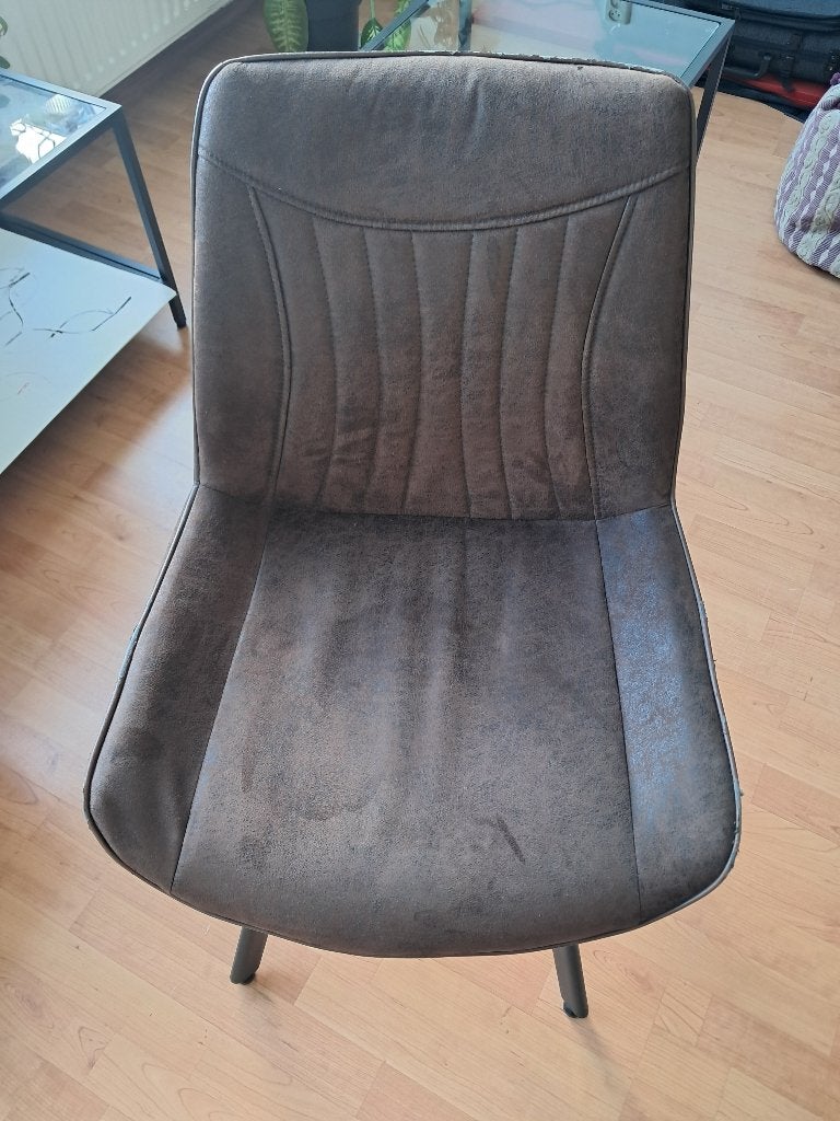 Stoel met bruine lederen bekleding, Huis en Inrichting, Ophalen, Overige materialen, Gebruikt, Bruin