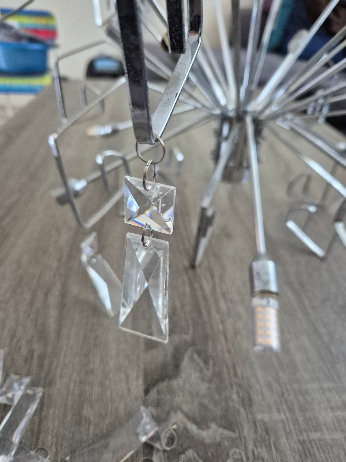 Moderne Kristallen Woonkamer Lamp - G9, inHoogte Verstelbaar, Gebruikt, 50 tot 75 cm, Glas, Modern, Kristal