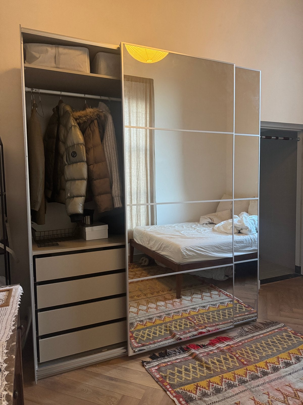 Ikea Pax Schuifdeur / Spiegeldeur, Ophalen, Zo goed als nieuw, 50 tot 75 cm, 200 cm of meer