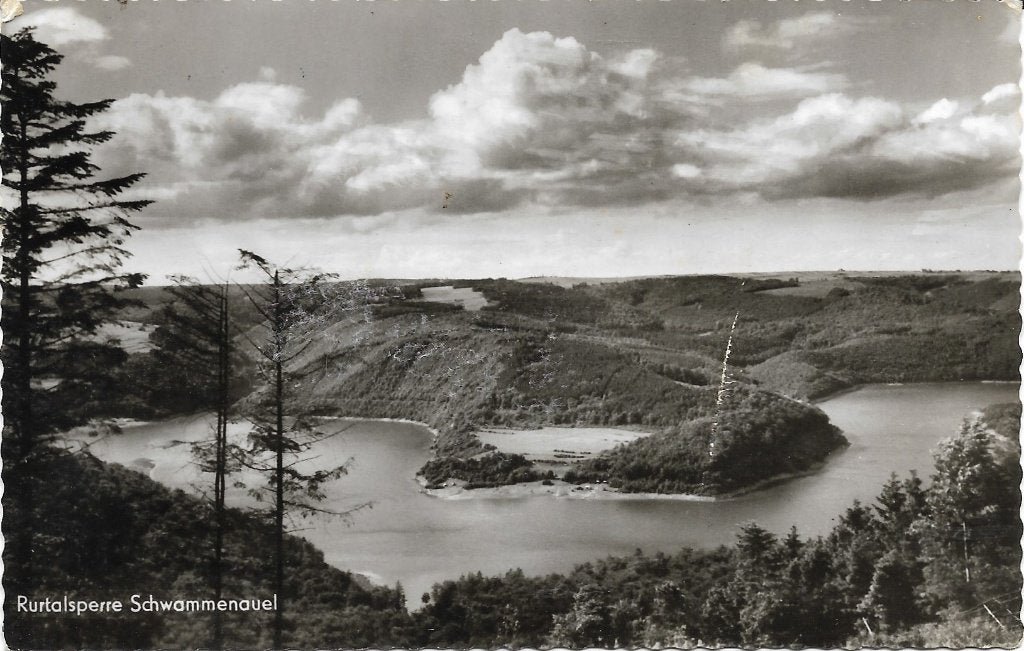Ansichtkaart  Rurtalsperre Schwammenauel (Dui)	Panorama, Verzenden, 1940 tot 1960, Gelopen, Duitsland