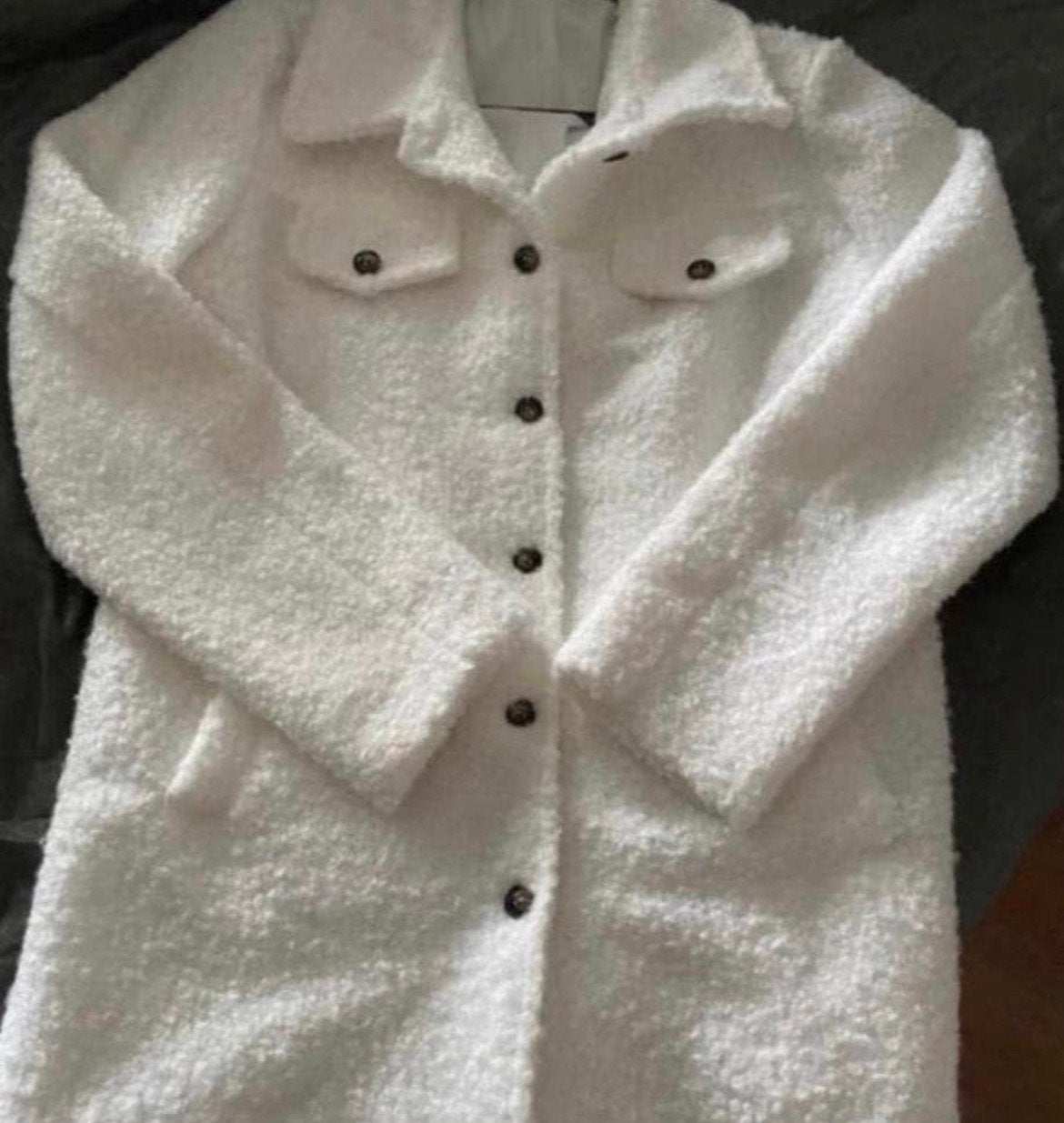 Witte teddy jas, Made in Italy, maat XL, Kleding | Dames, Jassen | Winter, Ophalen of Verzenden, Zo goed als nieuw, Maat 46/48 (XL) of groter