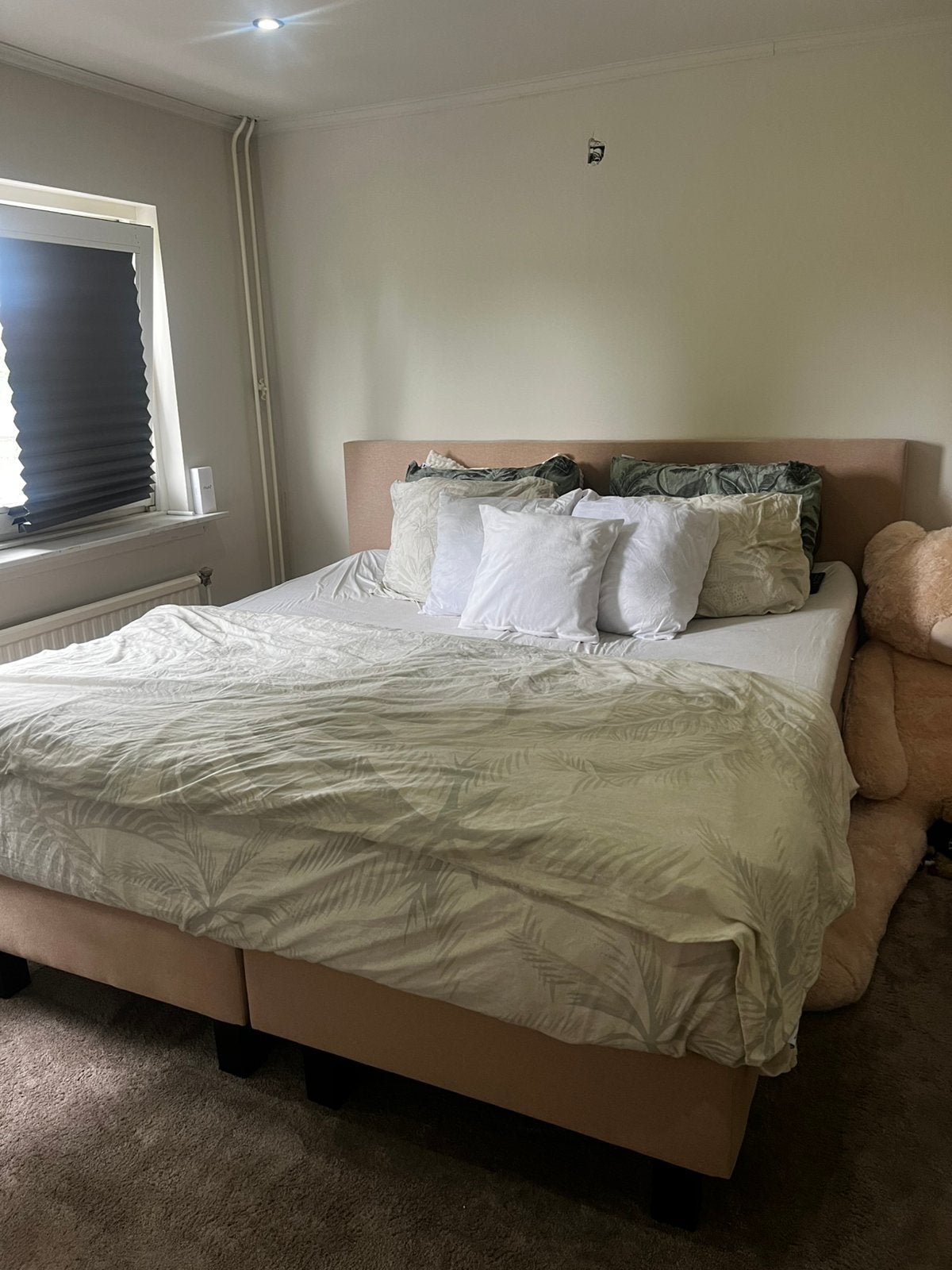 GRATIS AFHALEN - tweepersoonsbed, Ophalen, Gebruikt, Beige, Tweepersoons