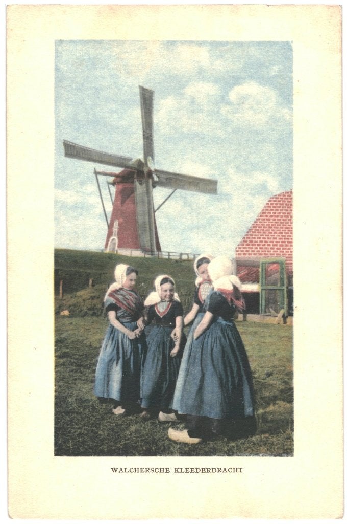 700419 Walcheren Klederdracht Molen Westkapelle ZL onbeschr, Ophalen of Verzenden, Voor 1920, Ongelopen, Zeeland