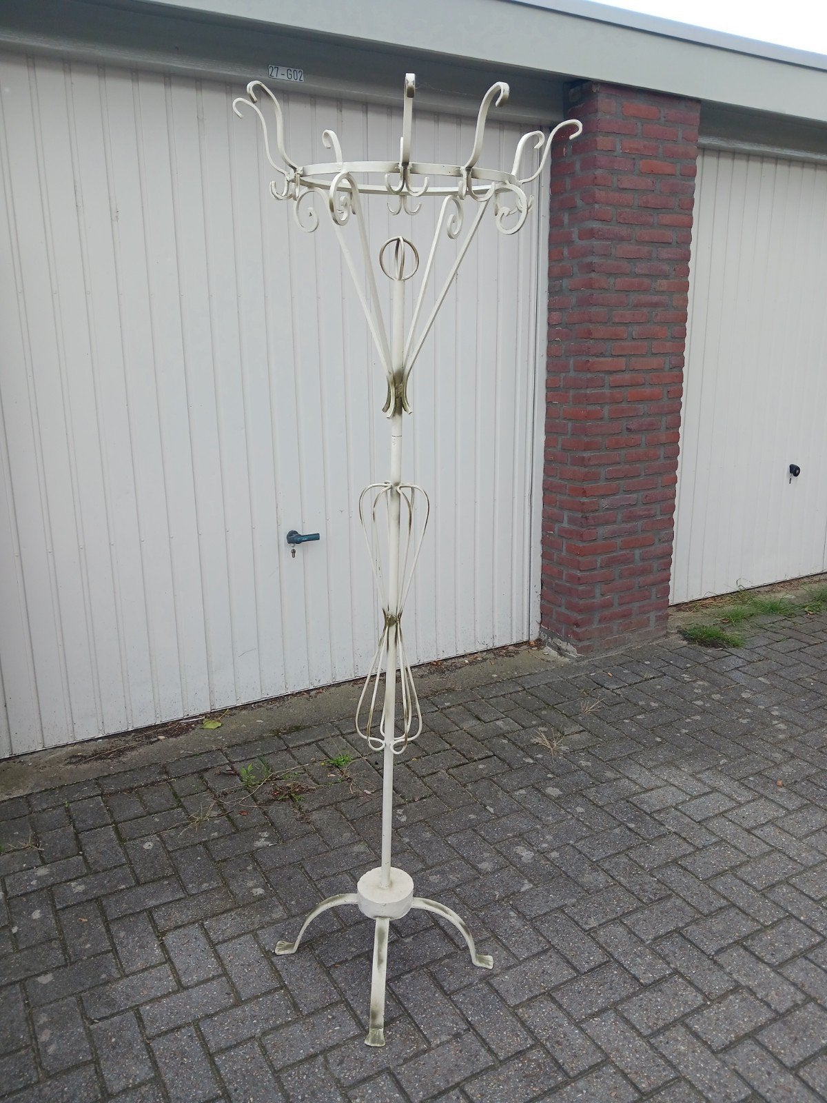 Kapstok wit smeedijzer, Gebruikt, Metaal, 150 tot 200 cm, Ophalen