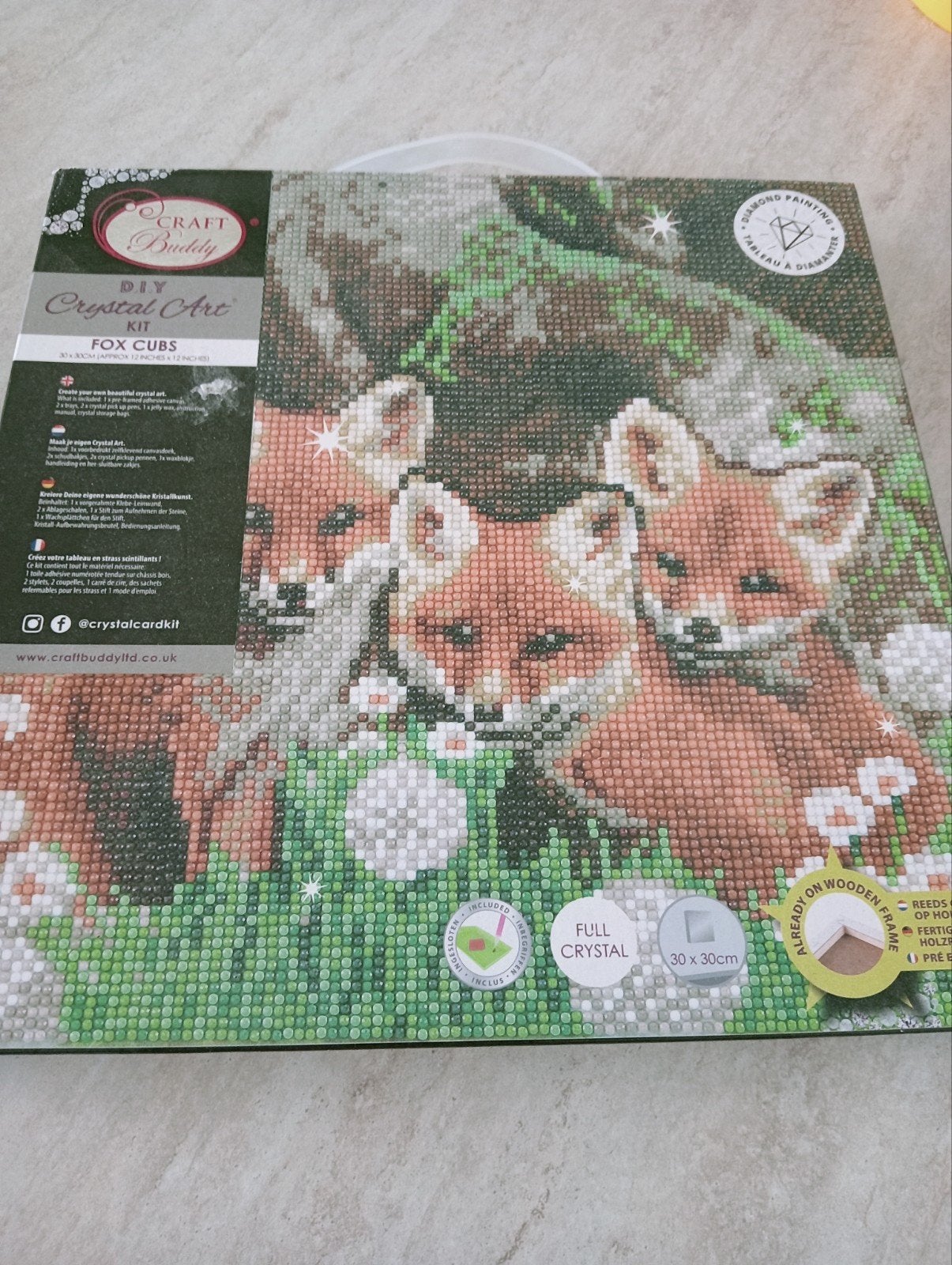 DIY Crystal Art Kit - Vossenwelpjes - Full Crystal, Nieuw, Ophalen of Verzenden, Kunststof, Overige merken