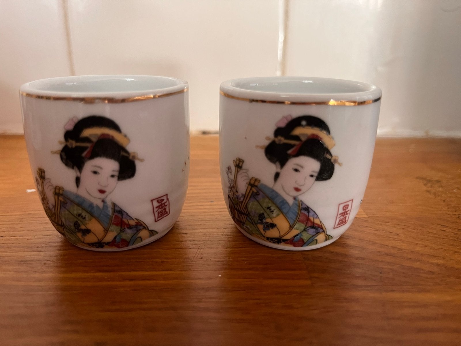 Set van 2 Japanse Geisha Sake Kopjes, Ophalen of Verzenden